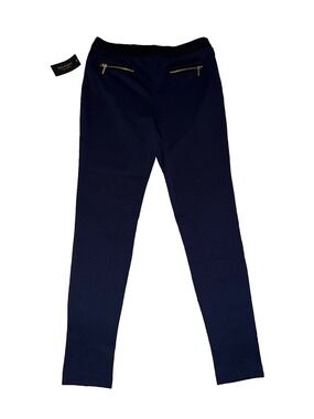 Juicy Couture Regal Ponte Pants in Navy with Gold Zipper